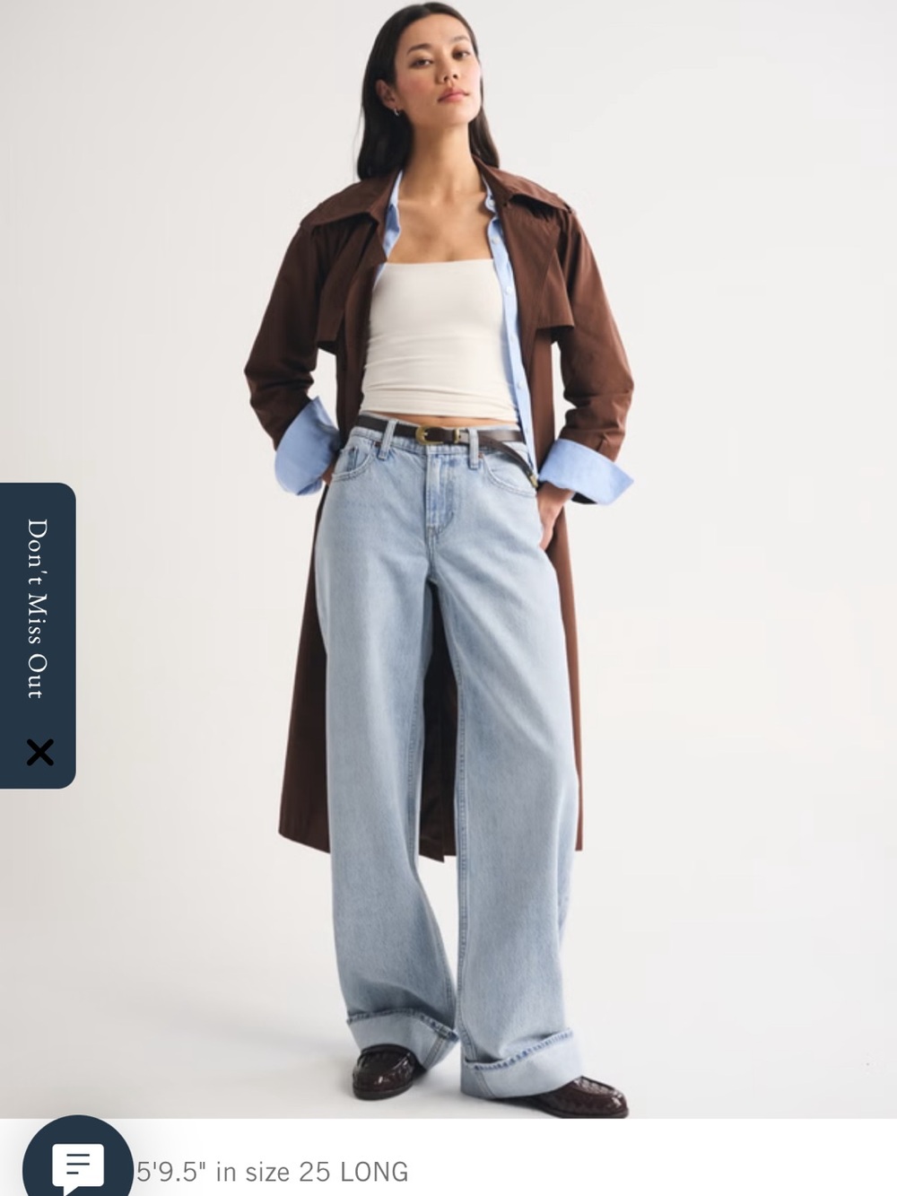 Abercrombie low rise ultra baggy cuffed jeans